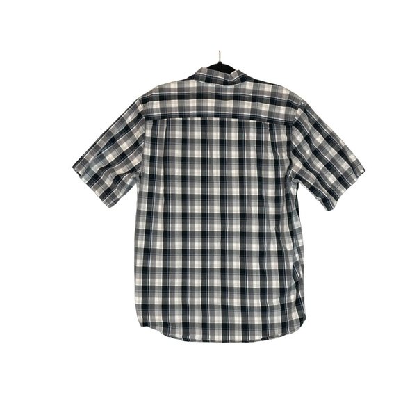Carhartt Mens Large Relaxed Fit Blue Plaid‎ Button Up Short Sleeve Shirt - Picture 3 of 7